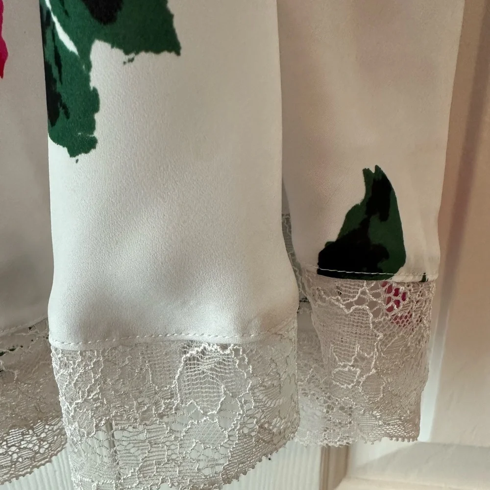 Kate Spade Intimates, White & Pink Floral Nightgown Sz S Very Good Condition